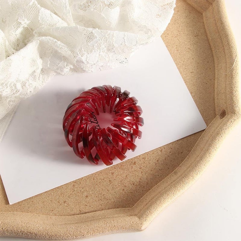 Labriciyon Coffee Vintage Bird's Nest Bun Maker Hair Claw, Simple Women Temperament Ponytail Holder Hair Loops Hairstyle Tools Hair Accessories - Image 3